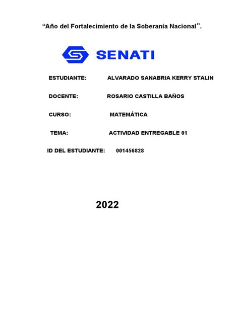 Actividad Entregable 01 Matematica Pdf