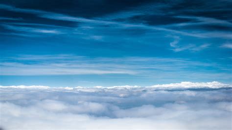 Download Wallpaper 1920x1080 Clouds Sky Blue Shades Lines Air