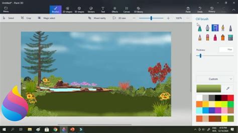 How To Create 3d Landscape Garden With Pond In Paint 3d Youtube