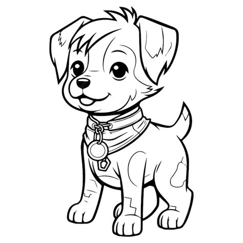 Premium Vector Cute Dog Colouring Pages