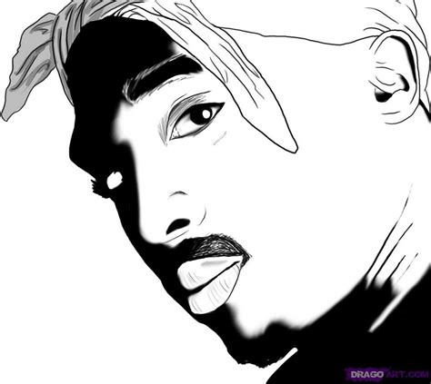 How To Draw Tupac Shakur Step By Step Stars People Free Online
