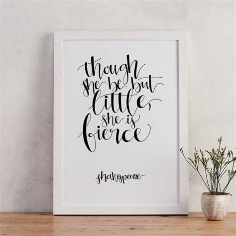 Monochrome Calligraphy Little But Fierce Print By Bookishly
