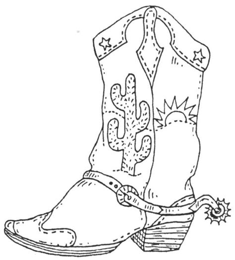 Coloring Page Cowboy Boot