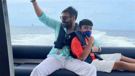 See Ajay Devgns Defining Moment With Son Yug From Their Maldives