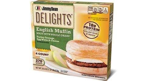 Delights Turkey Sausage Egg White Cheese English Muffin Jimmy Dean