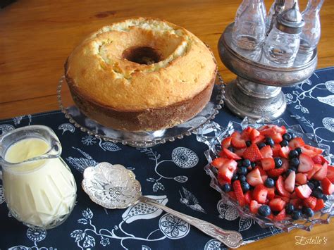 Cool in pan 10 to 15 minutes; Estelle's: BUTTERMILK POUND CAKE WITH BUTTERMILK CUSTARD SAUCE