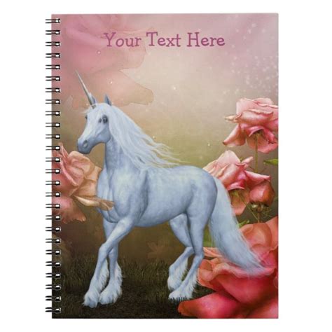 Unicorn Pink Roses Fantasy Horse Notebook In 2020 Horse