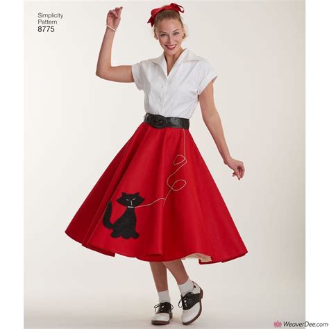 Simplicity Pattern S8775 Misses Retro 1950s Poodle Skirt Costumes