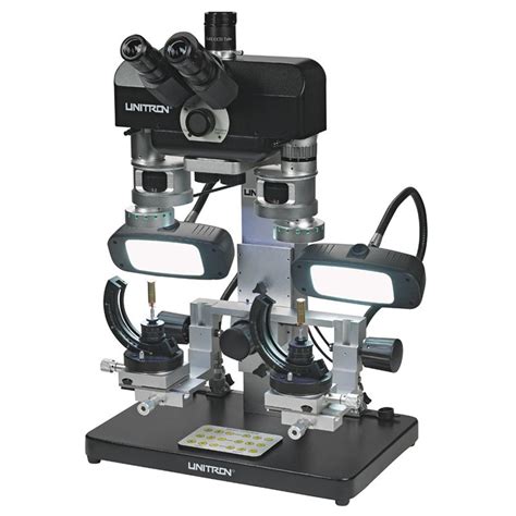 Unitron 16206 Comparison Forensic Microscope With Fluorescent Lights On