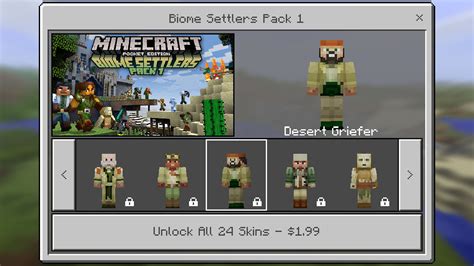 Minecraft Pocket Edition Biome Settlers Skin Pack Gamerheadquarters