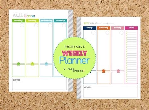 Weekly Planner Printable 2 Page Spread Undated By Cleanlifeandhome