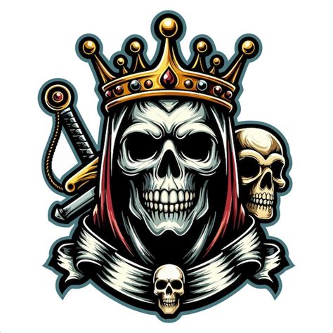 Premium Vector Skull King Mascot Logo Vector Illustration On White