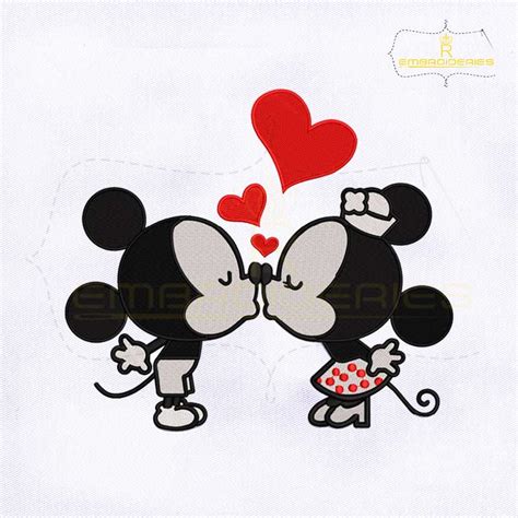 Love Mickey And Minnie Kiss Mickey Head Valentines Love Stars Digital Drawing And Illustration
