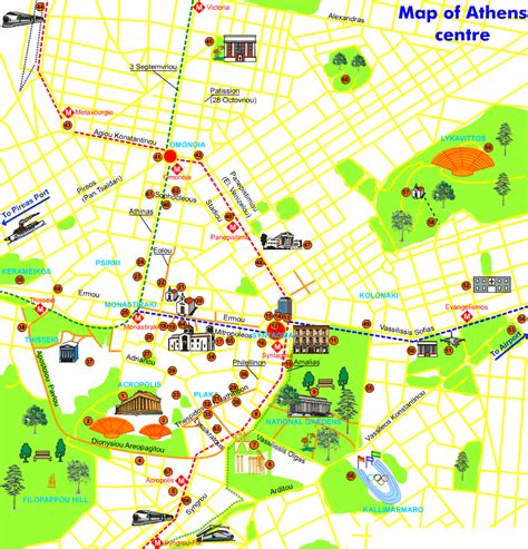 Athens Map Tourist Attractions