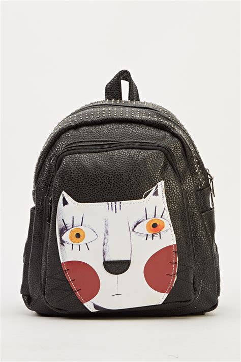 Cat Patch Studded Top Small Backpack