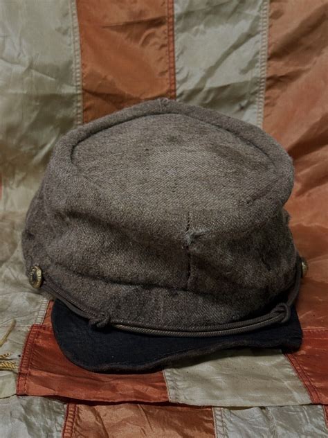 Civil War Confederate Virginia “johnny Reb” Homespun Butternut Kepi Hat