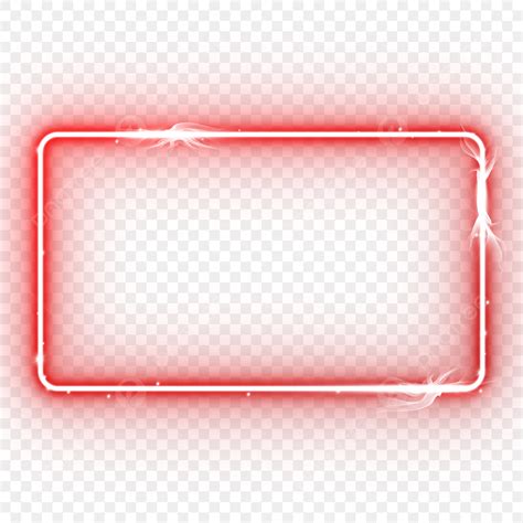 Red Neon Frame White Transparent Neon Red Frame In Transparent