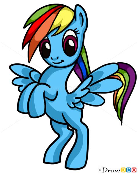 How To Draw Rainbow Dash Easy My Little Pony