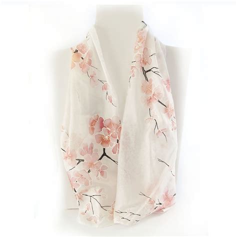 Cherry Blossom Silk Scarf Hand Painted Floral Silk Shawl Etsy Silk Scarf Silk Shawl Silk