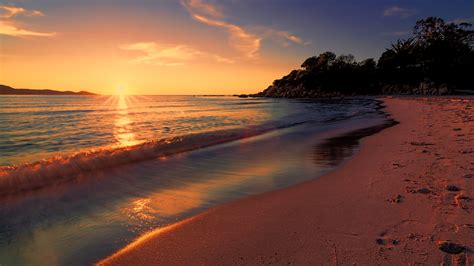 2560x1440 Sea Sunset Beach Sunlight Long Exposure 4k 1440p Resolution