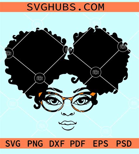 Black Woman Afro Puffs Svg Afro Puffgirl With Sunglasses Svg Black