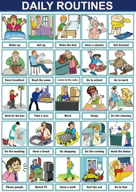 Daily Routines Vocabulary Learn And Practice English
