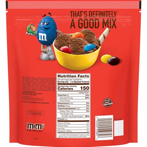 Mandms Peanut Butter Chocolate Candies Party Size 34 Oz Resealable B