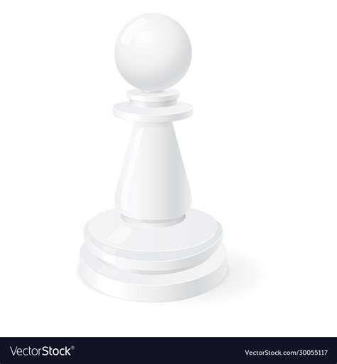 White Pawn 3d Chess Piece Royalty Free Vector Image