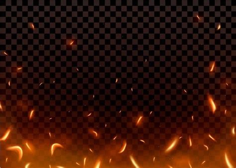 Close Up Hot Fiery Sparkles And Flame Pa Premium Vector Freepik