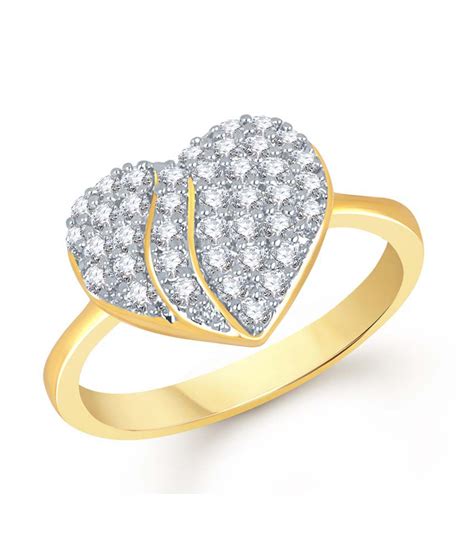 Vk Jewels Golden Delight Heart Combo Of Ring Pendant Buy Vk Jewels Golden Delight Heart Combo