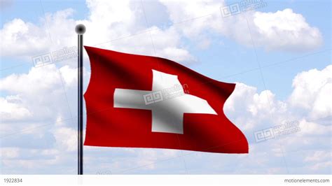 The swiss flag is made up of a white cross on a red background. Animated Flag Of Switzerland / Schweiz Stock Animation ...