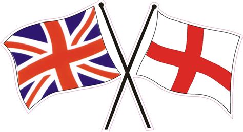 Car Sticker With Union Jack And England Flag