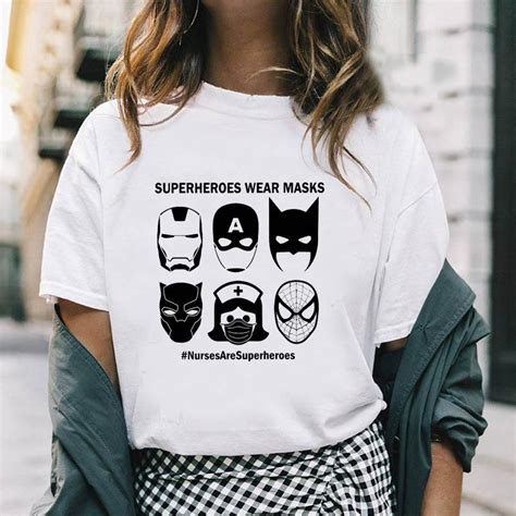 Help protect yourself and your community with a custom face mask. Superheroes wear masks nurses are superheroes t-shirt - Camaelshirt American Trending Tees