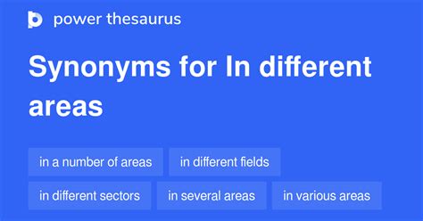 In Different Areas Synonyms 155 Words And Phrases For In Different Areas