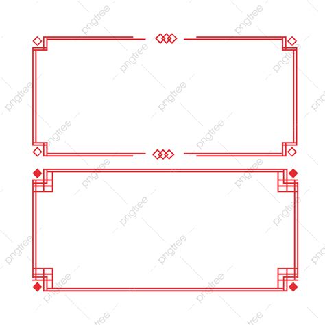 Chinese Red Vector Png Images Red Chinese Border Retro Borders Frame
