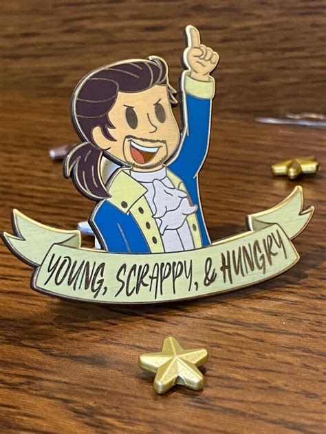Hamilton Enamel Pin Young Scrappy And Hungry Etsy