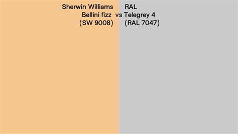 Sherwin Williams Bellini Fizz SW 9008 Vs RAL Telegrey 4 RAL 7047
