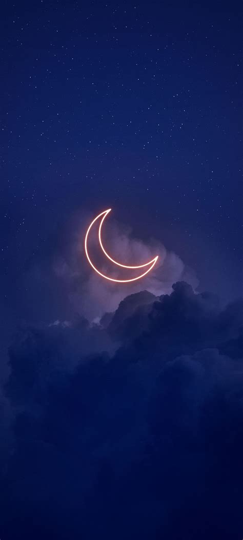 Glowing Moon Sky Phone Wallpaper