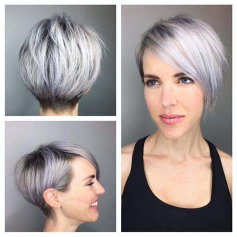 20 Best Ideas Silver Side Parted Pixie Bob Haircuts