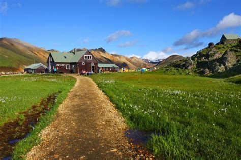 Typical Icelandic Mountain Huts In The Highlands Along The Laugavegur