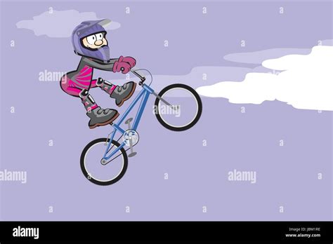 Vector Illustration Boy Jumping Bike High Resolution Stock Photography