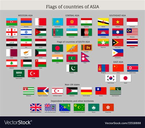 Big Set Of Flags Of Asia Royalty Free Vector Image