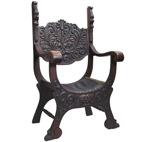Heavily Carved Oak Roman Chair Oak Chair Antique Chairs Ancient