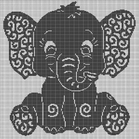 Art Elephant Crochet Afghan Pattern Graph Crochet Elephant Pattern