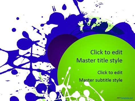 Free Splash Colors Ppt Template Free Art Powerpoint Template Free