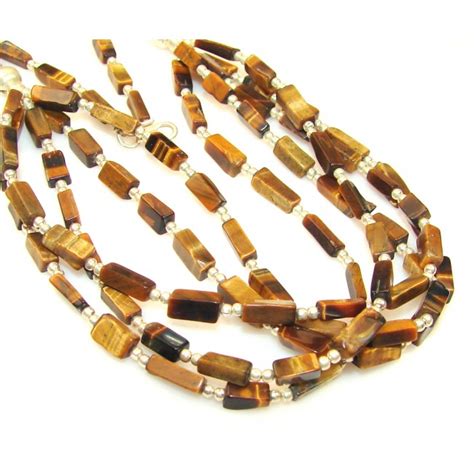 Beautiful Tigers Eye Sterling Silver Necklace SilverRushStyle Com