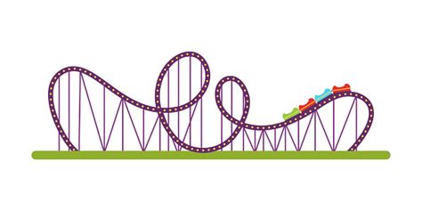 Roller Coaster Flat Vector Illustration Stock Illustration Download