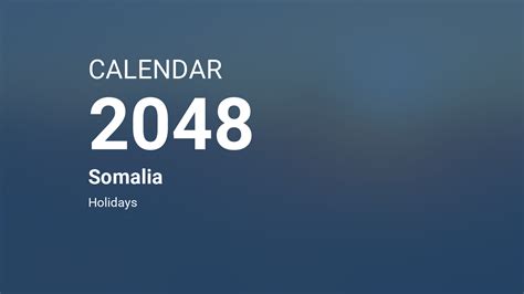 Year 2048 Calendar Somalia