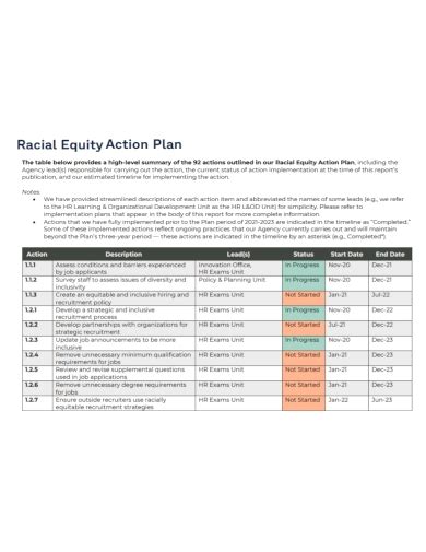 Free 10 Equity Action Plan Samples Gender Racial Health