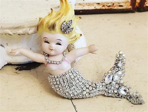 Vintage Mermaid Brooch Mermaid Figurine Mermaid Dolls Fantasy